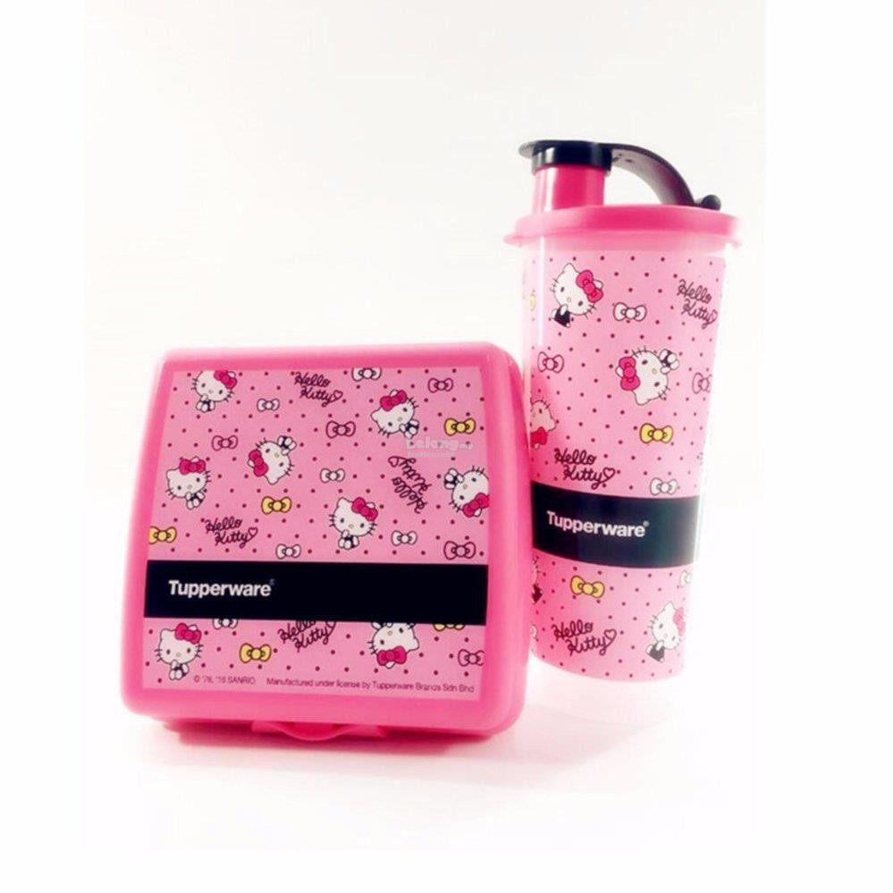 Details about   Tupperware Kids Hello Kitty Tumbler and Sandwich Keeper Lunch Set 