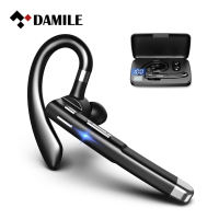 DAMILE YYK-520 Bluetooth Headset 5.0 with Microphone Wireless Bluetooth Earpiece Earbuds Earhook Headphones with Mic for Drivers Driving Office Business Talking Compatible with iOS Android