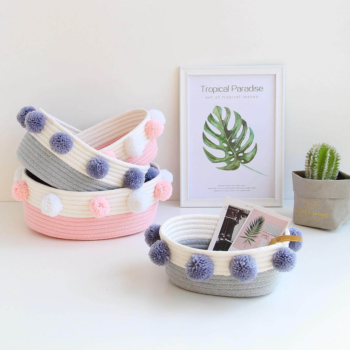 caja de almacenamiento de residuos estilo nórdico cuerda de algodón ins