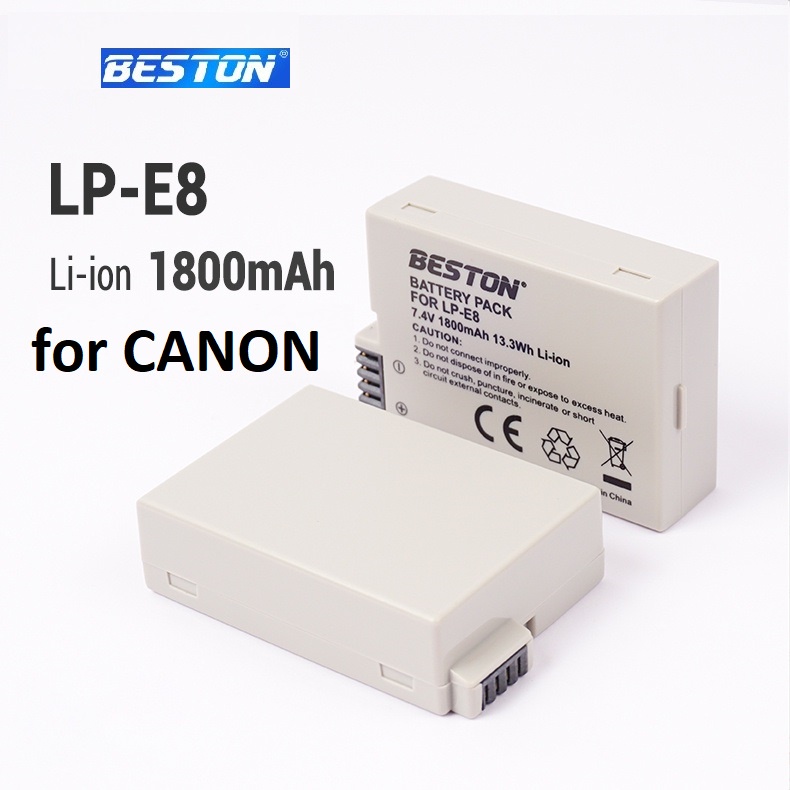 Pin sạc lp-e8 1800mah beston dùng cho máy ảnh canon eos 550d 600d 650d 700d kiss x4 x5 x6i