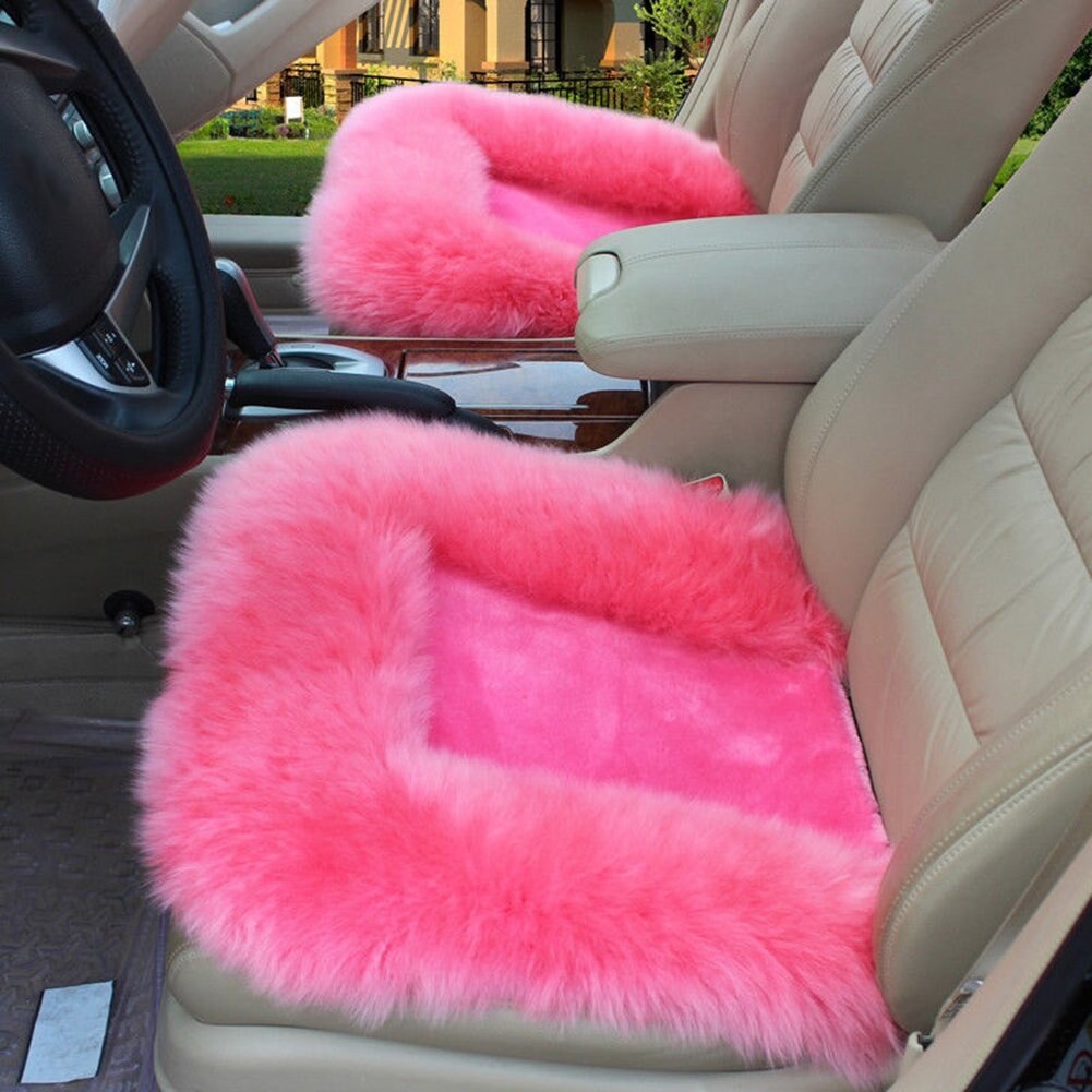 hot 1Pcs Fuzzy Plush Car Seat Cushion Universal Long Wool Fur Warm Car