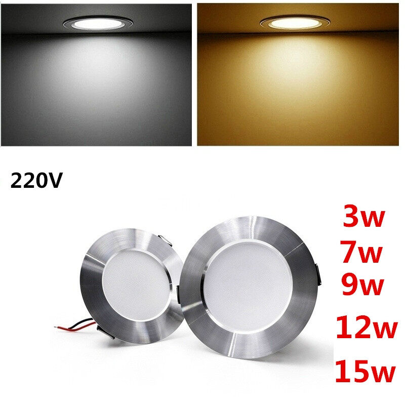 Bộ 1 Cái Siêu Sáng Vòng LED Downlight 3 Wát 9 Wát 12 Wát 15 Wát Nhôm AC110V 220V Dẫn Xuống Ánh Sáng Trần Lõm Ánh Sáng Tại Chỗ