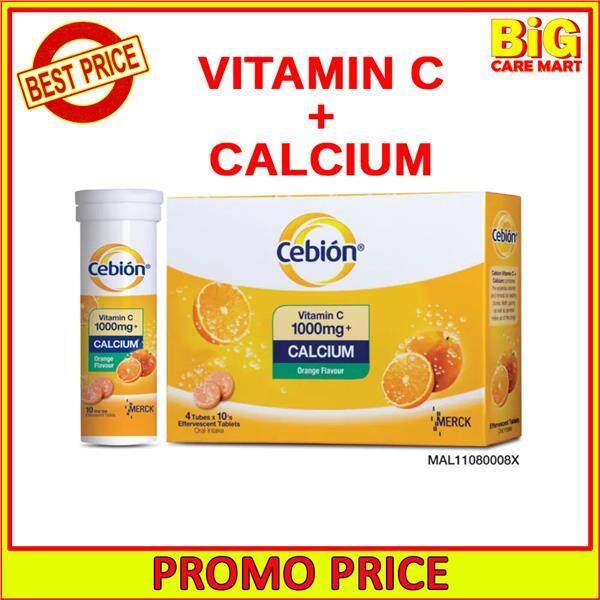 Cebion Vitamin C 1000mg + Calcium Effervescent Orange 40s