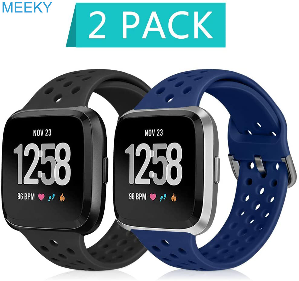 Meeky tương thích với fitbit versa/versa 2/versa lite/băng phiên bản đặc biệt dây đeo cổ tay thay thế thoáng khí đồng hồ thông minh fitbit versa 2, nữ, nam nhỏ lớn