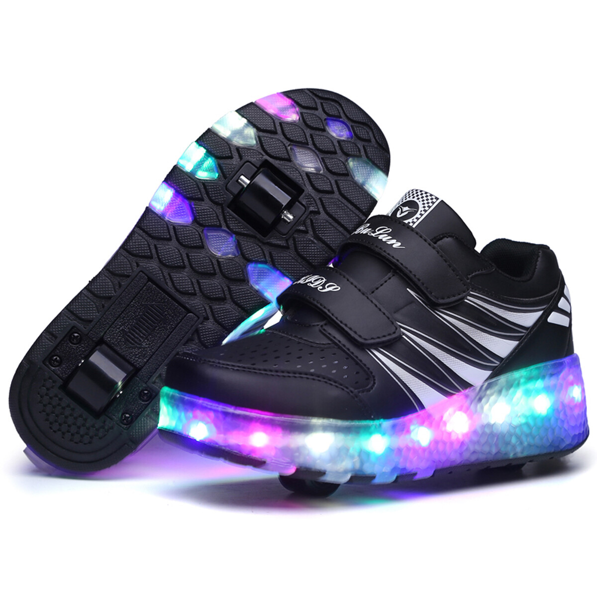 AOYELL Con Lăn Skate Giày Cao Gót Trẻ Em Hai Bánh Xe Sáng Rực Sneakers Giày Trượt Patin Có Đèn Led Giày Led Cho Bé Trai Và Bé Gái