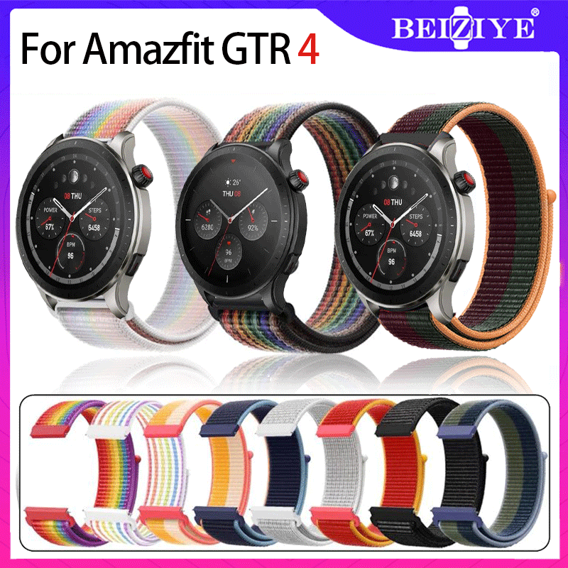 Đồng hồ đeo tay cho Amazfit GTR 4 Nylon Ring Bracelet Đồng hồ đeo tay cho