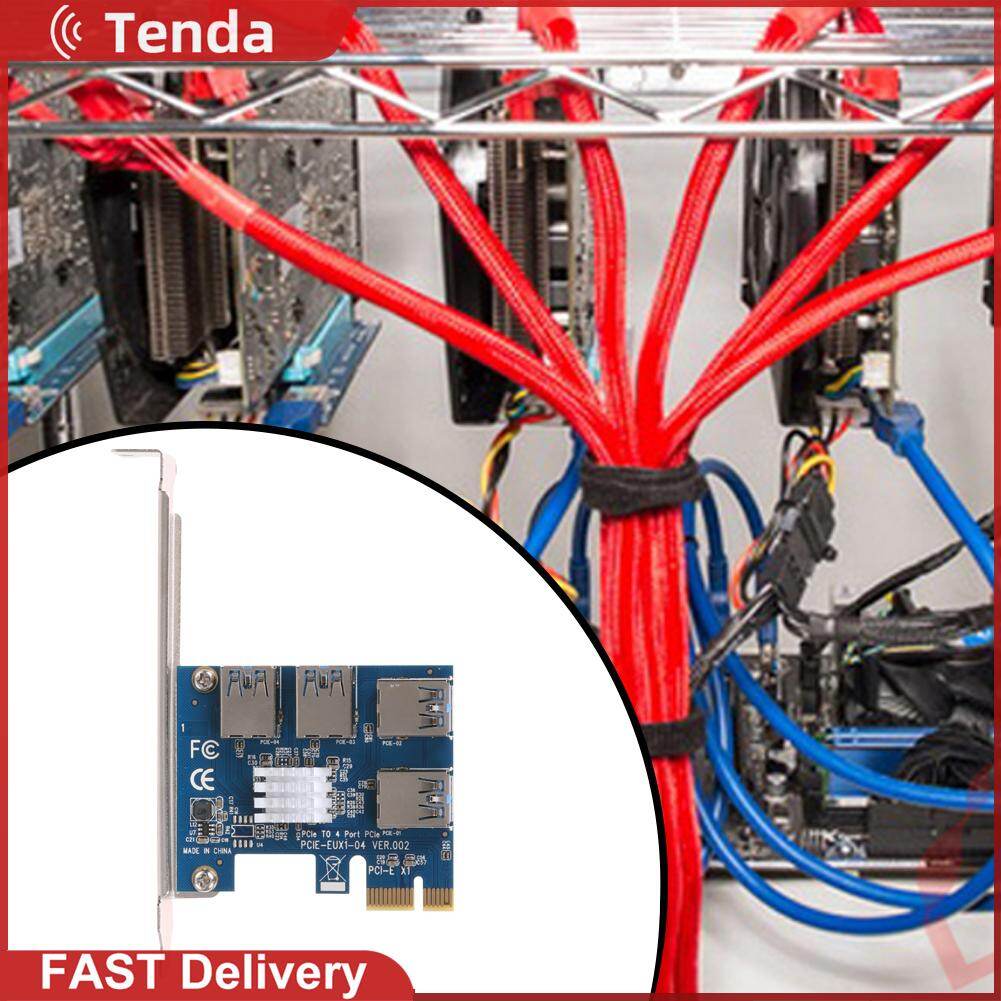 Eux1-04 pcie 1 đến 4 card riser bộ chuyển đổi khe cắm bên ngoài 4 pci-e bộ chuyển đổi usb 3.0 pcie cho máy đào btc khai thác mỏ
