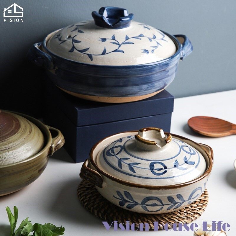 Vision Japanese Casserole Stew Clay Casserole High Temperature Soup Casserole Household Gas Casserole Soup Pot Health Care Casserole Claypot ราคา 1,169 บาท*ส่งฟรี