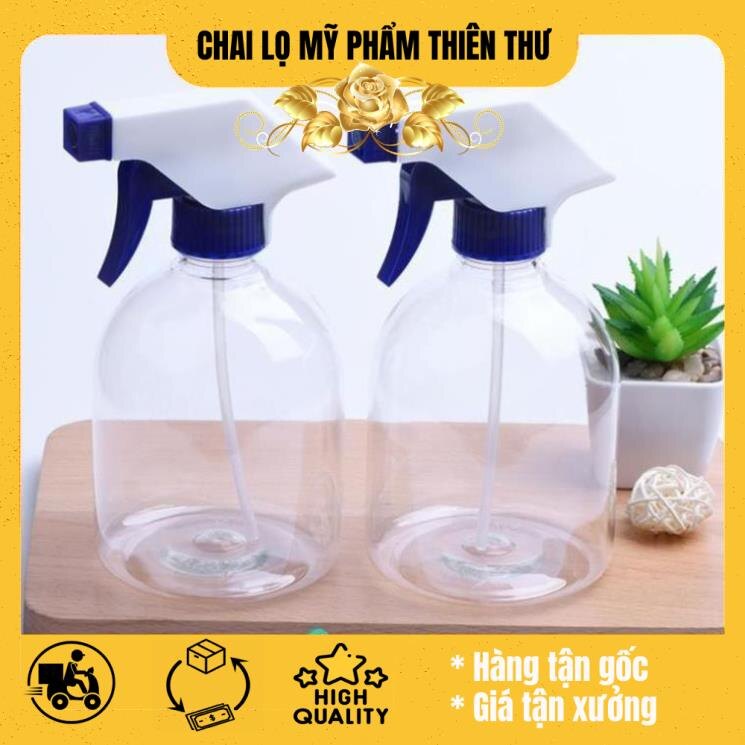 Chai nhựa pet Vòi Xịt Kính 500ml Lùn rỗng chiết dung dịch