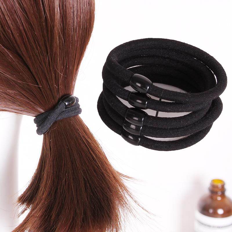 [Cutewomen2020] 100 Chiếc Dây Thun Màu Đen Dây Buộc Tóc Thời Trang Cho Nữ Dây Buộc Tóc Đuôi Ngựa Đính Cườm