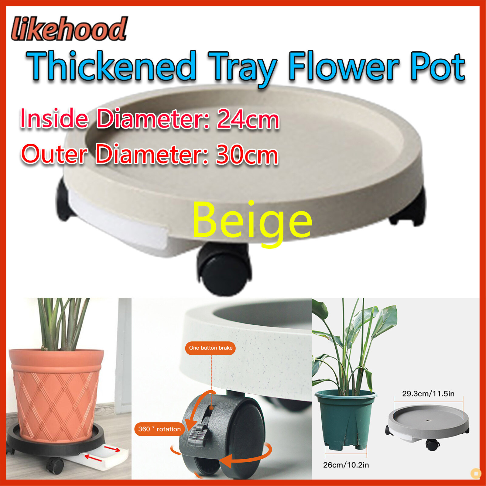 PLASTIC 20/27/32/43cm HEAVY PLANT POT SAUCER ROUND BASE WATER PLANTER