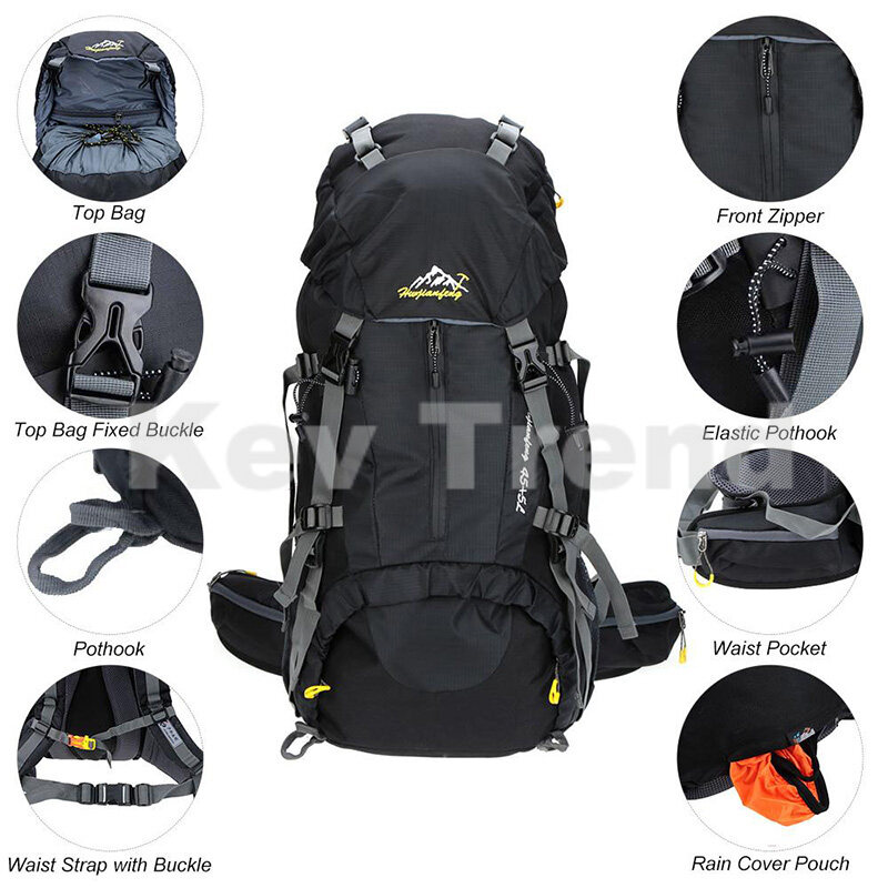 50L Sport Hiking Backpack Man Climbing Rucksack Woman Trekking Bag Pack Knapsack Nylon Waterproof An