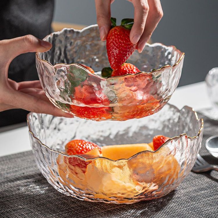 Glass Bowl Scandinavian style Glacier glass bowl for ice cream & fruit salad