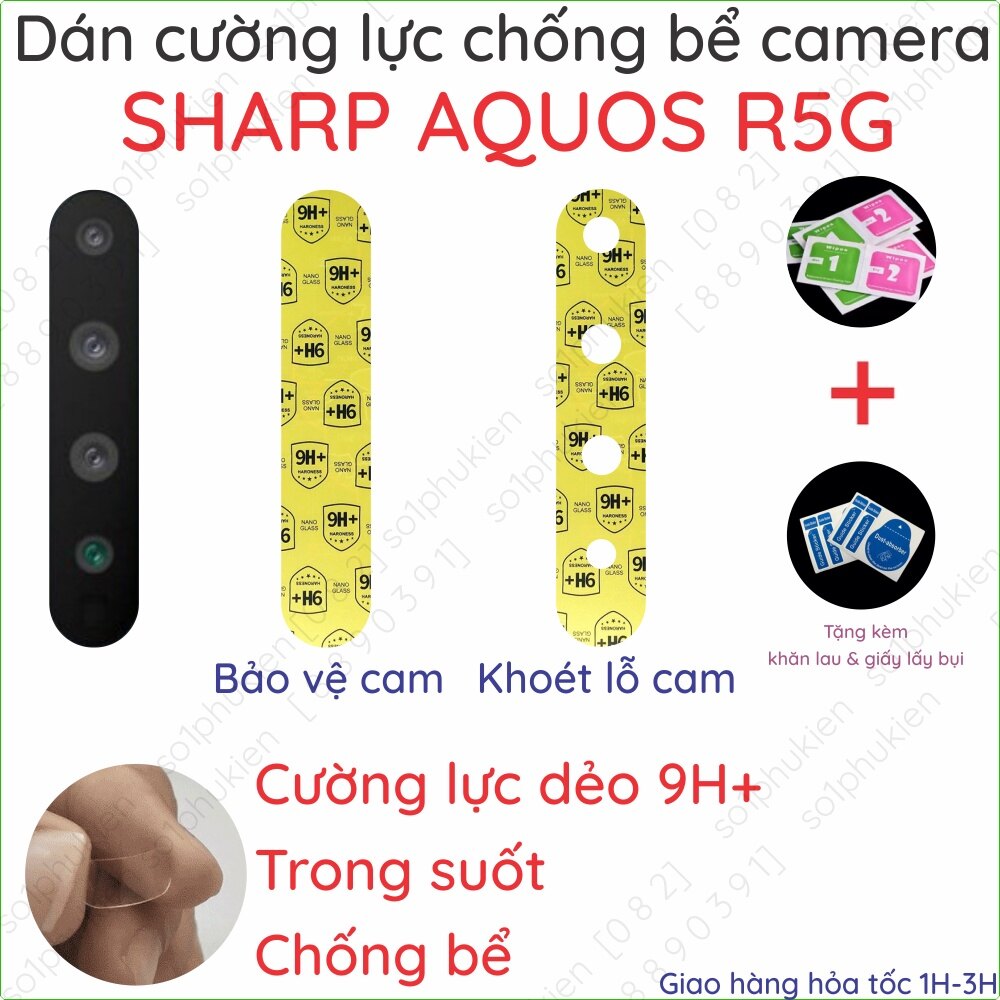 Dán cường lực camera SHARP AQUOS R5G chất liệu nano dẻo chống bể kính