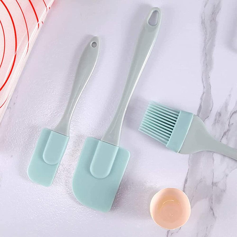 BEAUTYBIGBANGđồ Làm Bánh Bàn Chải Dầu Silicon Cây Vét Bột Bánh Bộ Cọ Dầu, Cây Vét Bột Silicon Bàn Chải Nướng Thịt Dụng Cụ Cạo Silicon Bộ Ba Món