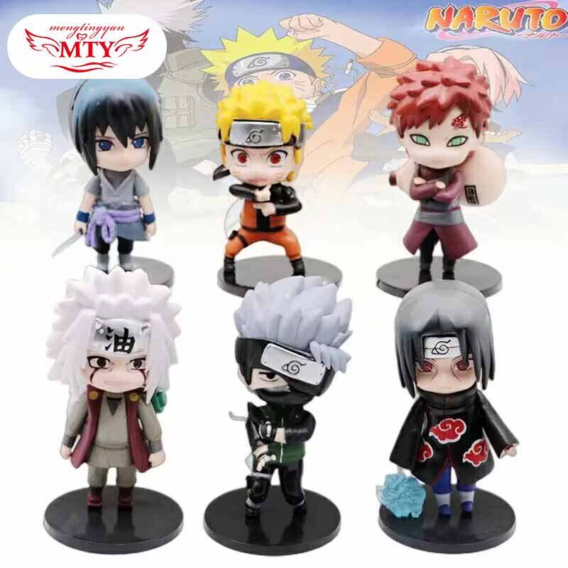 6pcs/set Naruto Sasuke Gaara Uchiha Madara Anime Figure 10cm 6 Styles Personality Base Mini Ornaments Figurines Gifts ราคา 494 บาท*ส่งฟรี