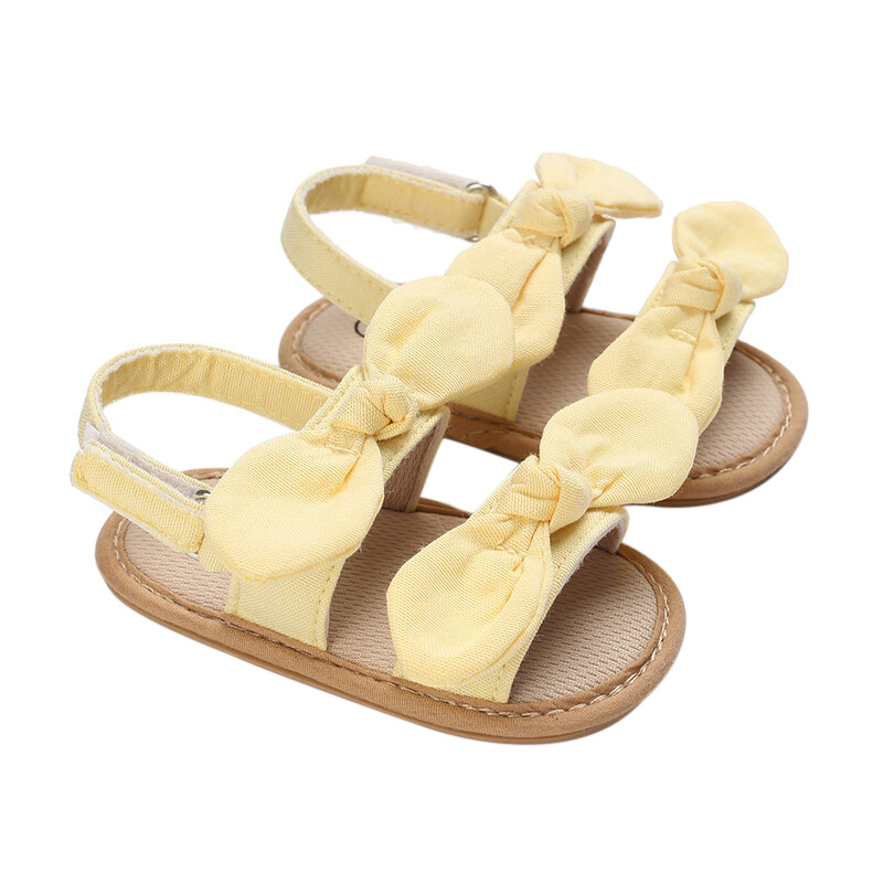 Lg566 bé Giày sandal nữ, vải linh hoạt Non-Slip Bowknot mùa hè hàng ngày đơn giản căn hộ giày cho trẻ mới biết đi