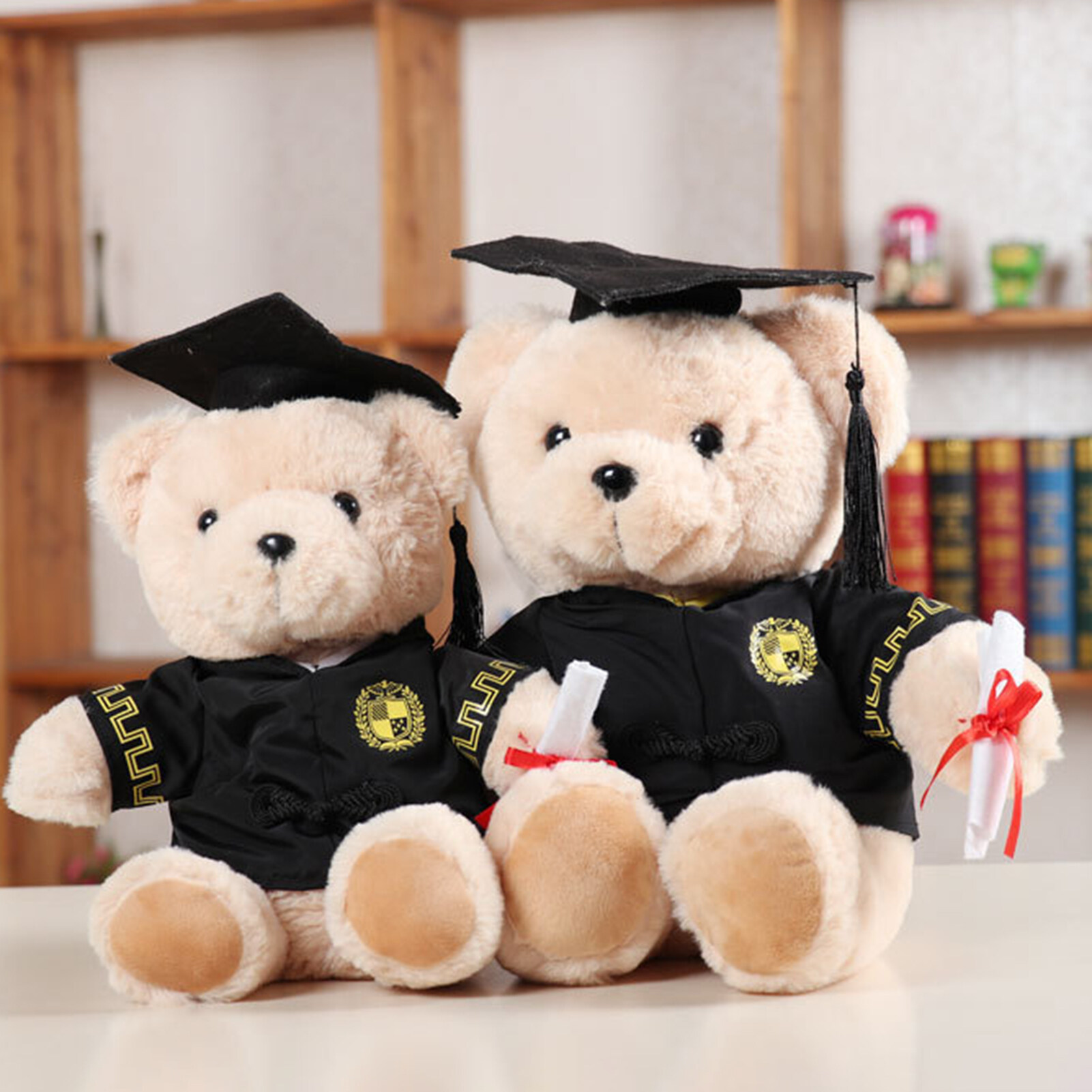 Bear Plush Toy Cute Tassel Bachelor Hat College Style Dr. Bear Plushies