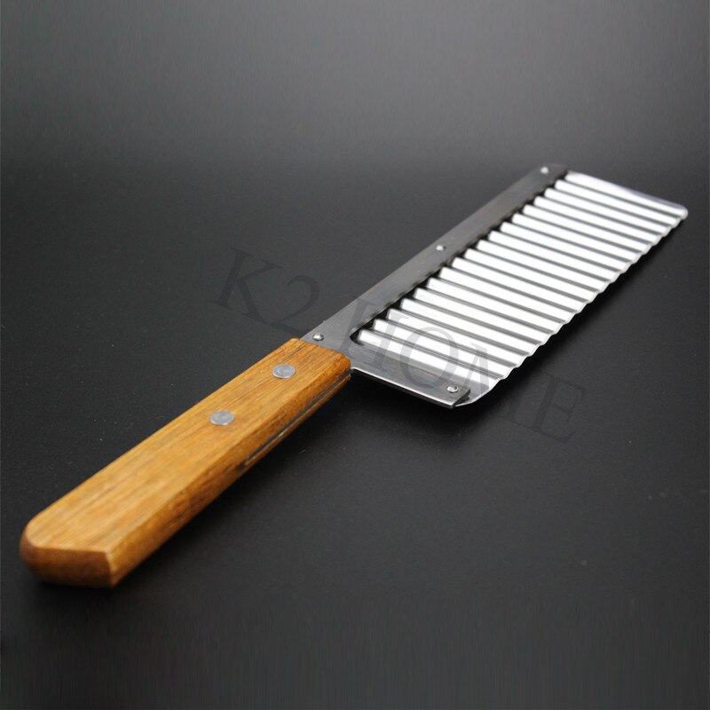 Dụng cụ bằng thép không gỉ dao cắt lượn sóng dao cắt khoai tây, dao cắt nhăn cho rau củ khoai tây dưa chuột cà rốt khoai tây chiên