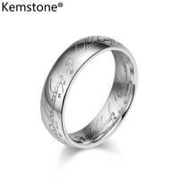 Kemstone Tungsten Steel Lord of The Rings Silver Black Gold Plated Ring Male Jewelry