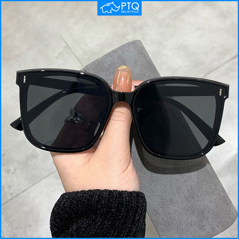 PTQ Square Sunglasses Classic Eyewear Women Men Driving Shades Eyeglasses Retro Oversized Black UV400 Sun Glasses