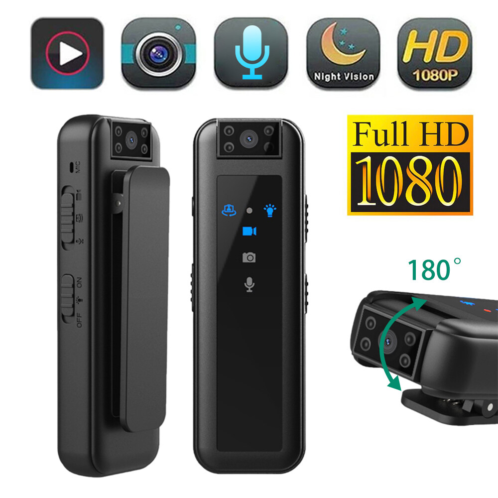 Mini Wearable thân máy camera hỗ trợ 256GB Bộ nhớ Thẻ HD 1080P xách tay