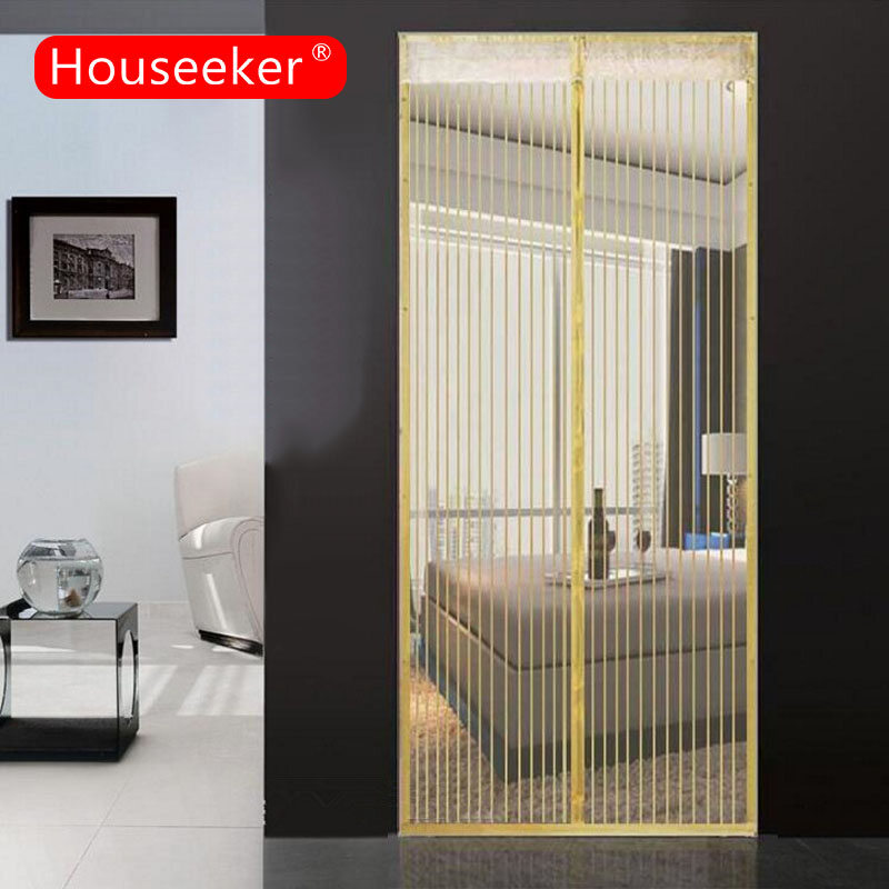 Houseeker Rèm chống muỗi từ tính 80x210cm với 16 nam châm Chốt móc và vòng Chốt rèm chắc chắn