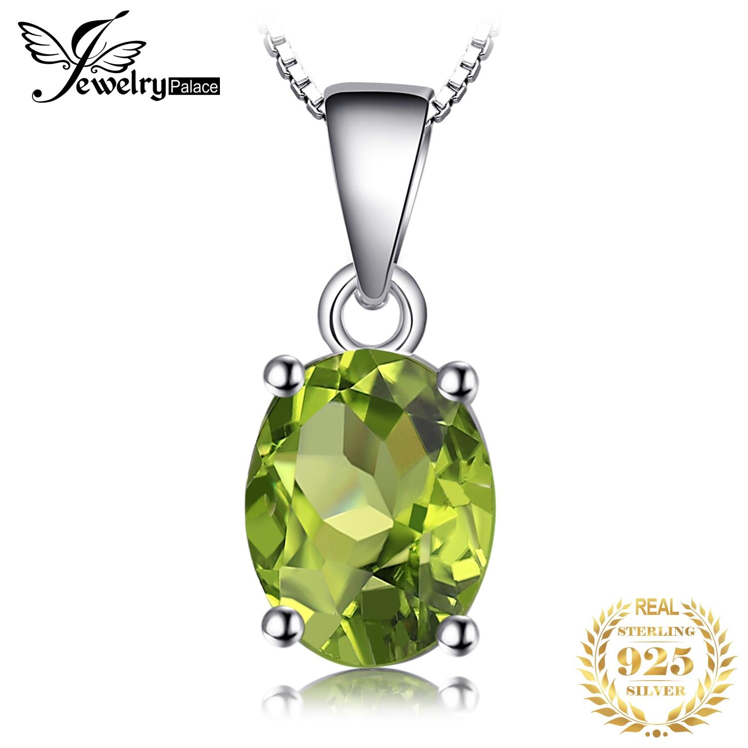 【Worth-Buy】 Đá Peridot tự nhiên mặt dây chuyền 925 Sterling Bạc Đá Quý Vòng cổ bản lớn phụ nữ bạc 925 trang sức mà không cần