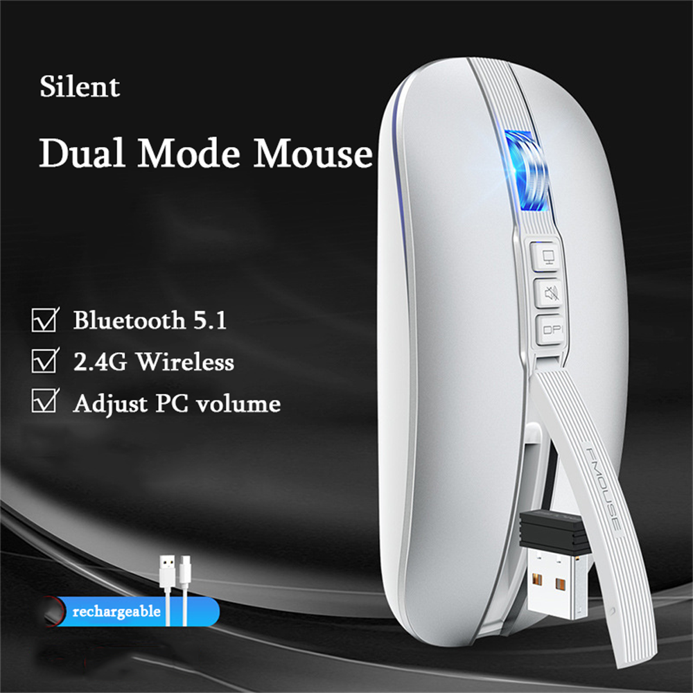 Chuột chế độ kép không dây Bluetooth Dxy M113 sạc kép câm chuột mỏng máy tính xách tay văn phòng chuột không dây