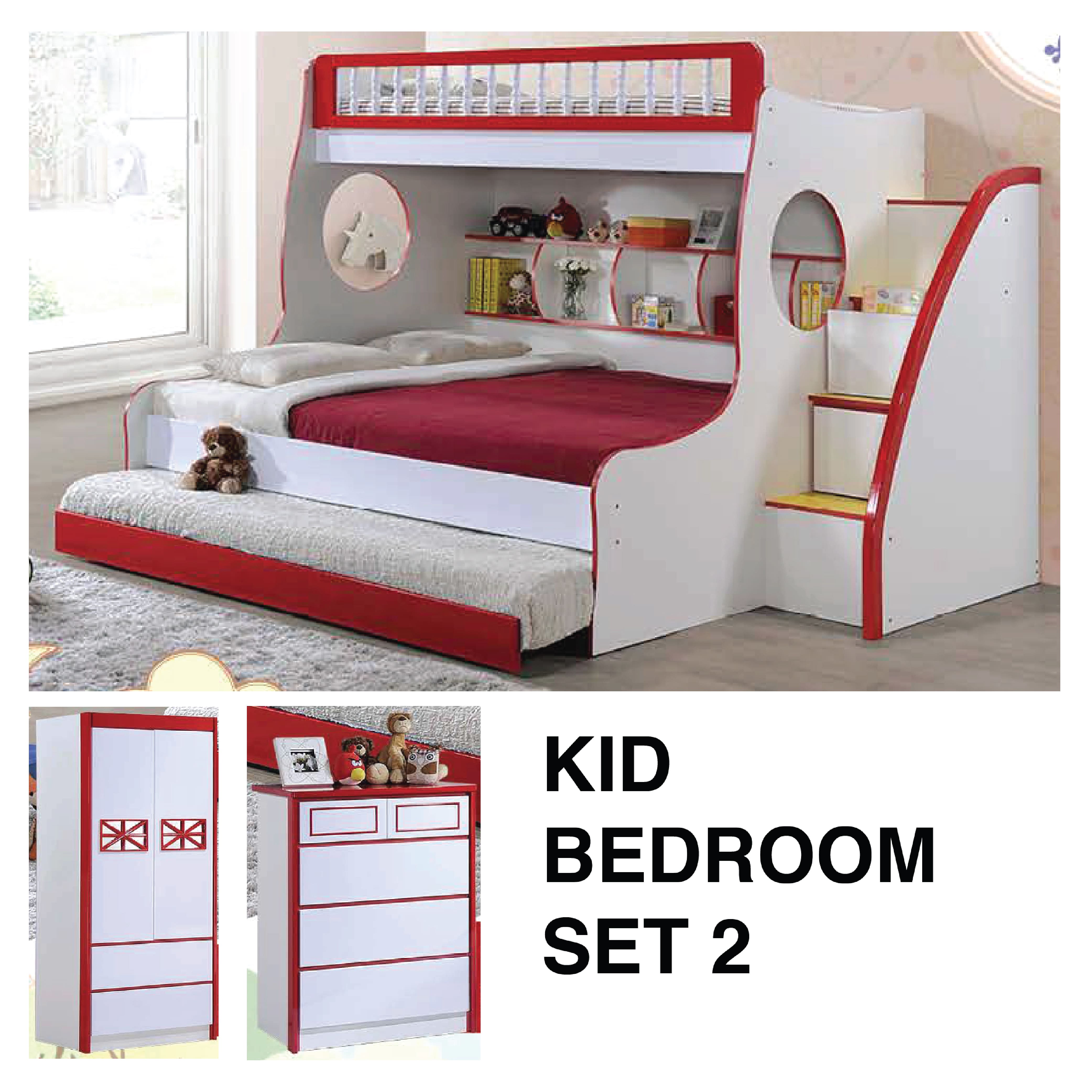 kid bed kid room set/ bedroom furniture/children bed/pull out bed