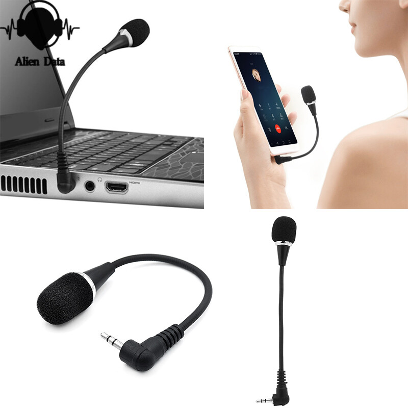 Micro mini giắc cắm 3.5mm micro không dây cho máy tính xách tay máy tính xách tay máy tính bảng mic ngoài âm thanh đế linh hoạt chống ồn