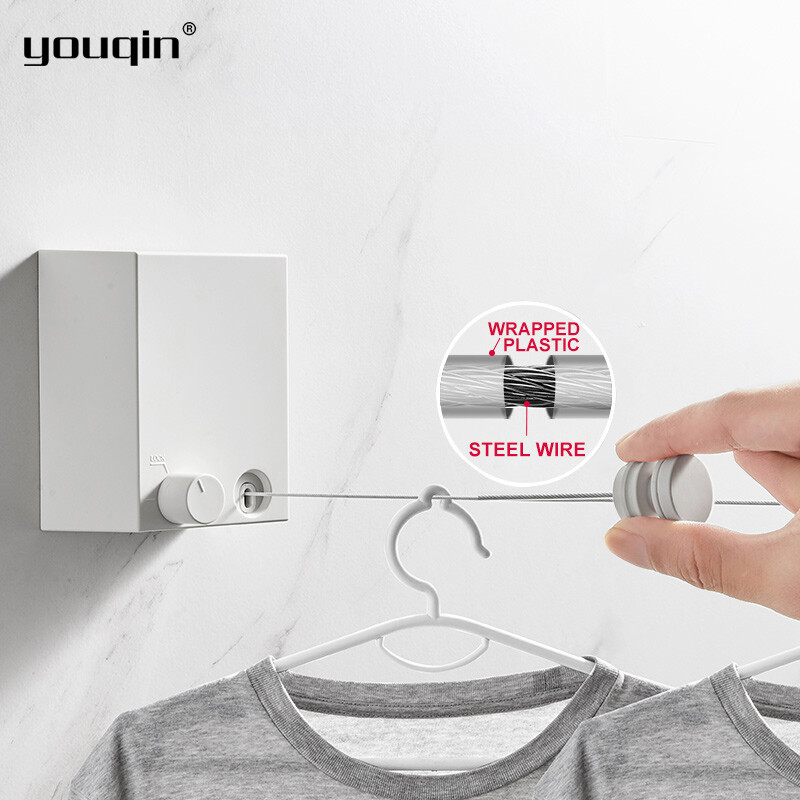 Youqin Dây Phơi Quần Áo Thu Gọn Vô Hình 4.2M Dây Treo Tường Bằng Thép Cho Ngoài Trời Ban Công Trong Nhà Phòng Tắm Giá Phơi Đồ Ma Thuật Dây Phơi Quần Áo Tiết Kiệm Không Gian Để Treo Móc Treo Vải