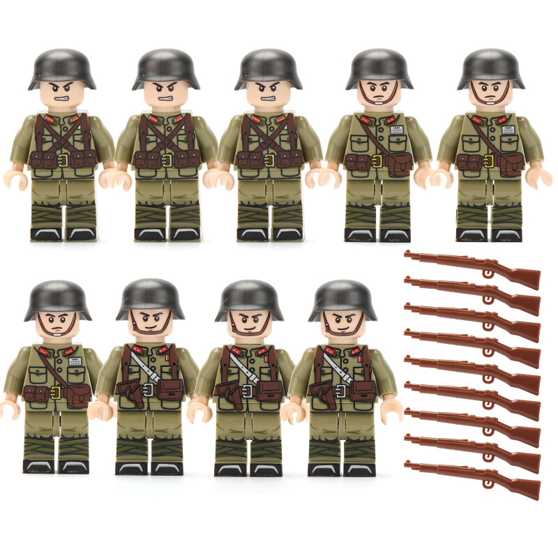 9 Món Đồ Chơi Lính Legoing, Bộ Xếp Hình Nhỏ Cho Trẻ Em, Xây Dựng Khối Quà Tặng