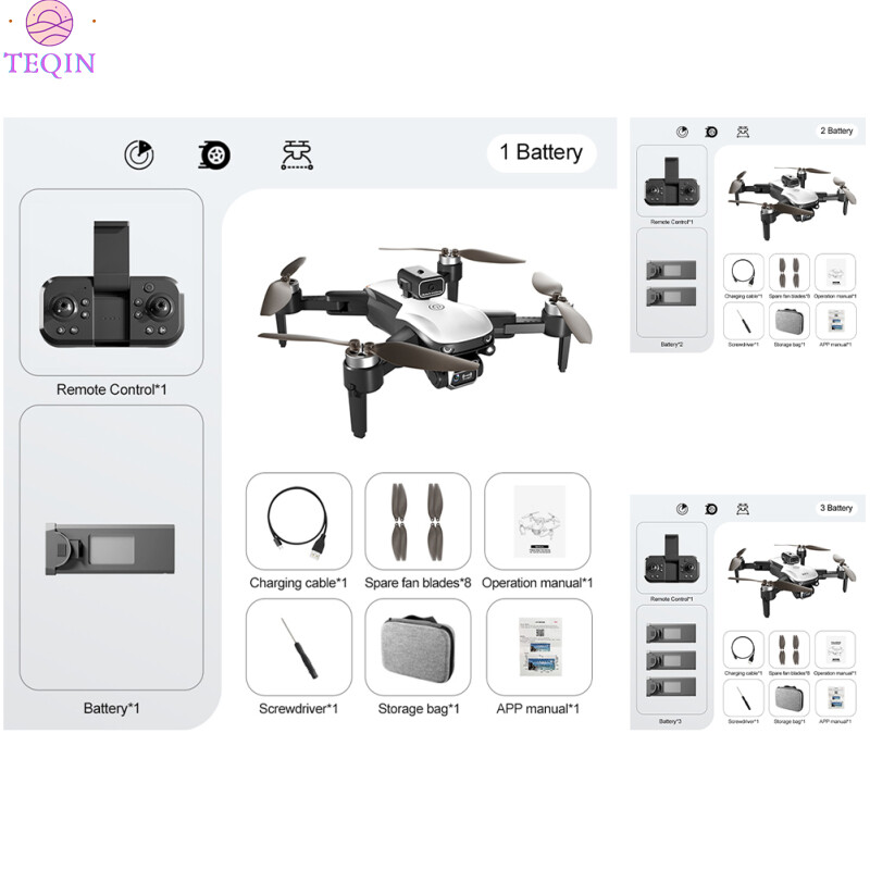TEQIN IN stock S2s Professional Drone 5g 8k Hd Esc Camera Obstacle Avoidance Helicopter Fpv Optical Flow Remote Control Quadcopter Rc Drone ราคา 2,455 บาท*ส่งฟรี