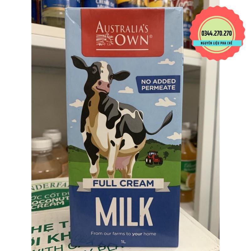 Thùng 12 hộp sữa tươi nguyên kem úc australia's own 1l