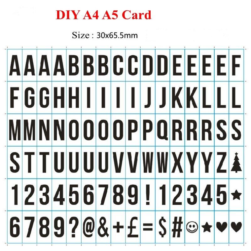 Chữ tự làm thẻ của A4 A5 hộp Đèn màu đen và màu sắc biểu tượng số miễn phí