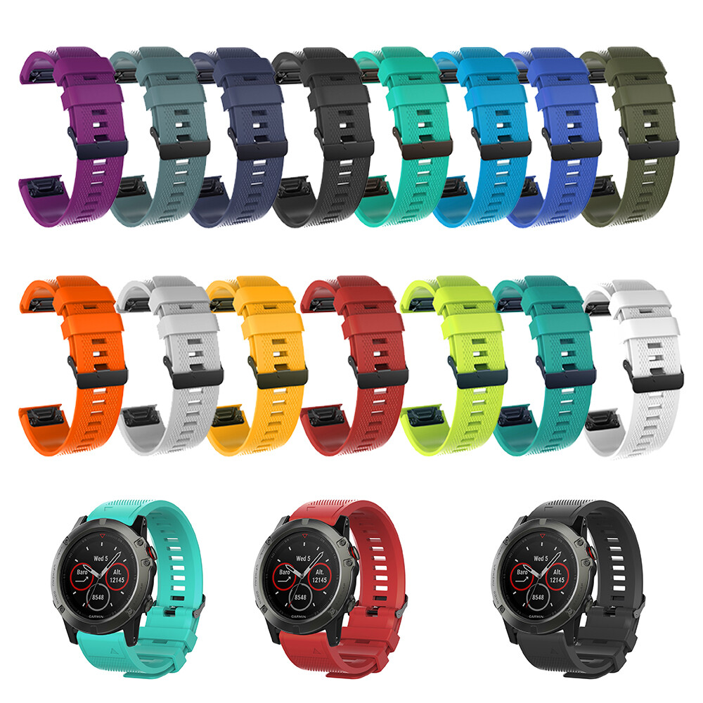 Băng Tháo Nhanh 26Mm, Dây Đeo Đồng Hồ Silicon Cho Garmin Fenix 6X/6X Pro/Fenix 5X/5X Plus/Fenix 3/3 Hr/Quatix 3/Descent Mk1/D2/Tactix bravo