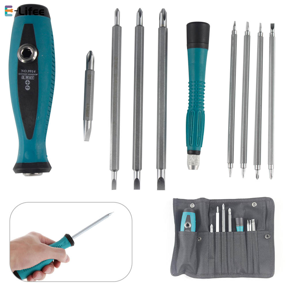 E-lifee bộ 10 chiếc tuốc nơ vít, đầu ngôi sao có rãnh phillips từ tính chính xác bộ dụng cụ sửa chữa