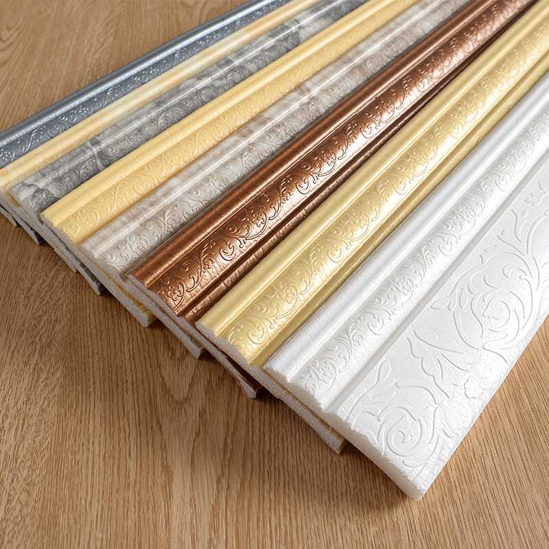Miếng Dán Viền Trang Trí Tường Tự Dính 3D 2.3M X 10Cm Giấy Dán Tường Nhà Tự Làm Chống Nước