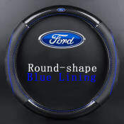 Ford Car Steering Wheel Cover - Non-slip Leather Carbon Fiber