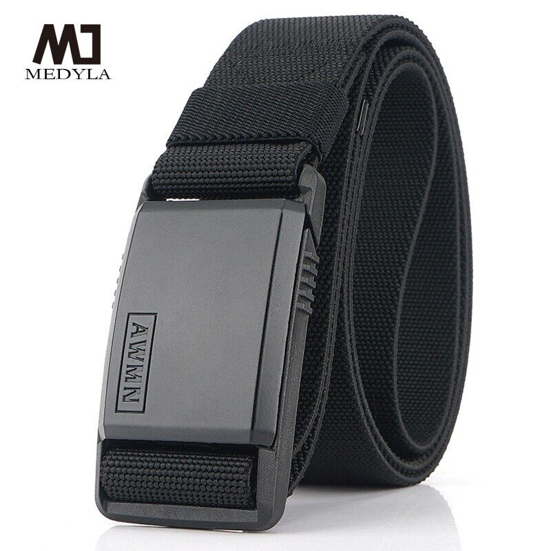 MEDYLA Mens Belt Dây đai kim loại mới có thể điều chỉnh dây đai nylon cho nam giới thể thao ngoài trời đi bộ leo núi giải trí vành đai chất lượng cao mặc thắt lưng sinh viên