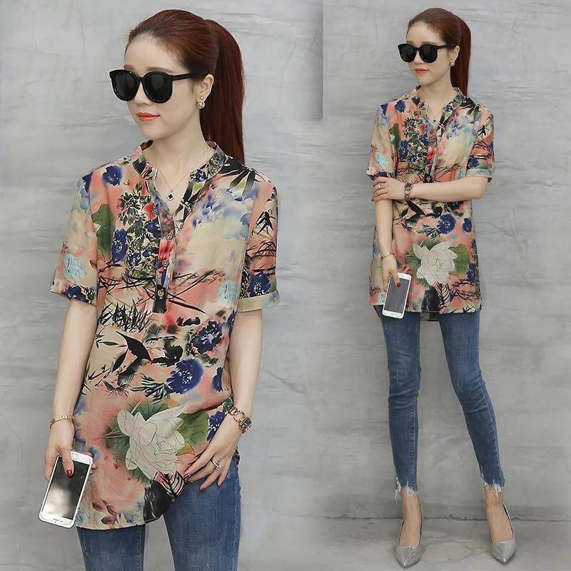 Affeg Áo Sơ Mi Nữ Dài Tay Dáng Rộng Mặc Thường Ngày Ngắn Tay Xu Hướng Hàn Quốc Mới