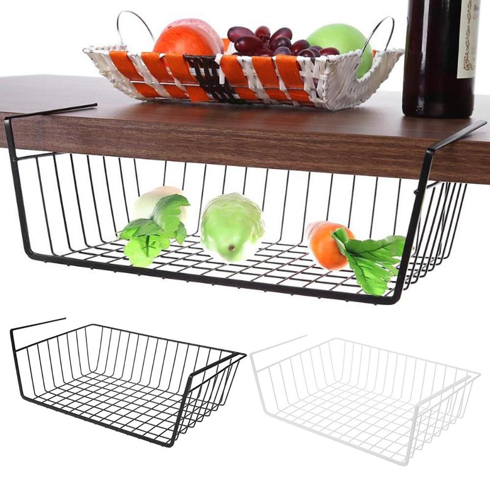 4 1 Cái Giỏ Lưới Treo Bàn Tủ Quần Áo Bằng Sắt Kim Loại Giá Kệ Sách Dây Sức Chứa Lớn Giá Sắp Xếp Nhà Bếp