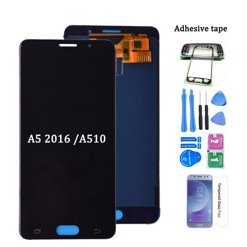 【】 Cho Samsung Galaxy A5 A510 A510FD A510F a510m Màn hình LCD với bộ linh kiện số của màn hình cảm ứ