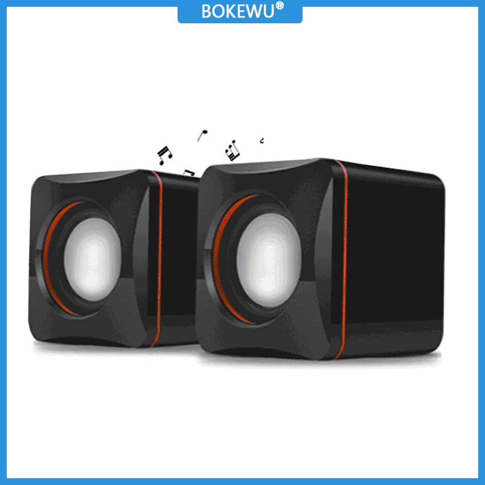 BOKEWU Mini Computer Speaker USB Wired Speakers 3D Stereo Sound Surround
