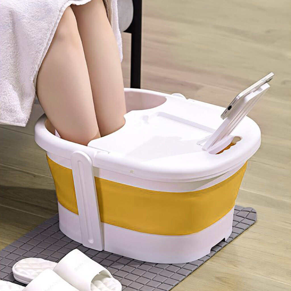 Baoblaze Bồn Tắm Chân Di Động Có Nắp Bồn Tắm SPA Chân Gấp Được Bằng Nhựa Lớn Bồn Tắm Chân Bồn Ngâm Chân Cho SPA Nhà Tắm