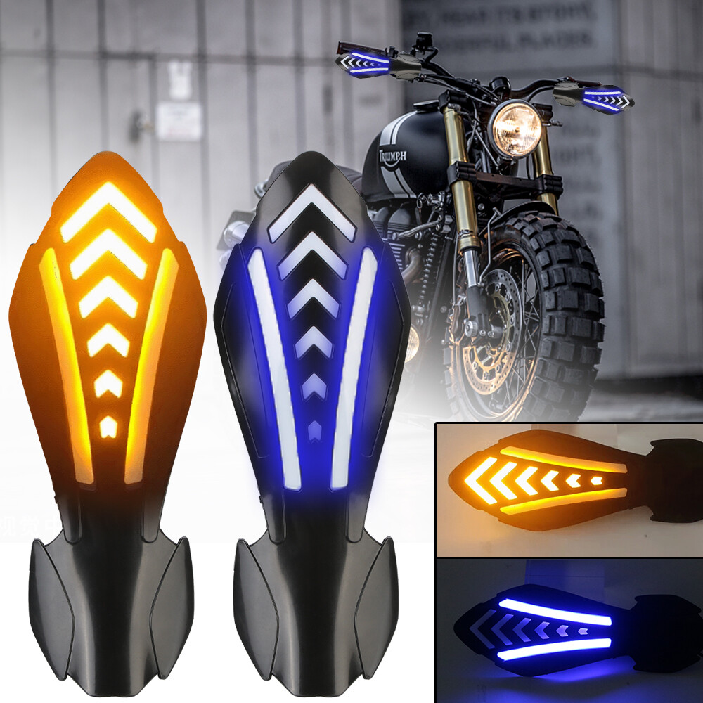 Tấm chắn bảo vệ bảo vệ tay lái xe mô tô tấm chắn gió có đèn led tín hiệu rẽ chống nước 1 cặp phụ kiện xe máy bảo vệ tay lái xe máy