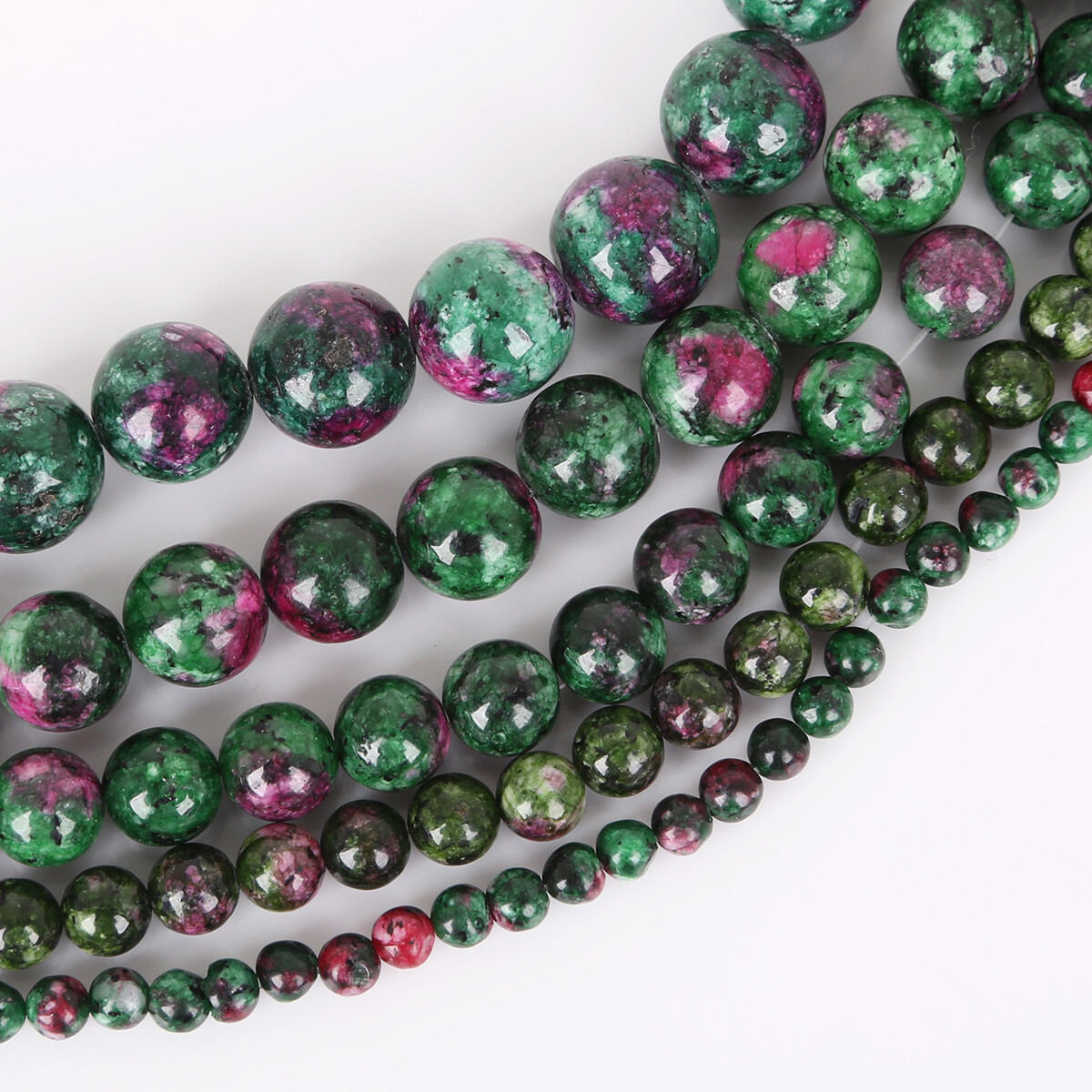 4 6 8 10 12 Mét Tự Nhiên Red Green Epidote Zoisite Hạt Đá Lỏng Miếng Đệm Tròn Bead Đối Với Làm Đồ Trang Sức Vòng Tay Tự Làm & Necklace