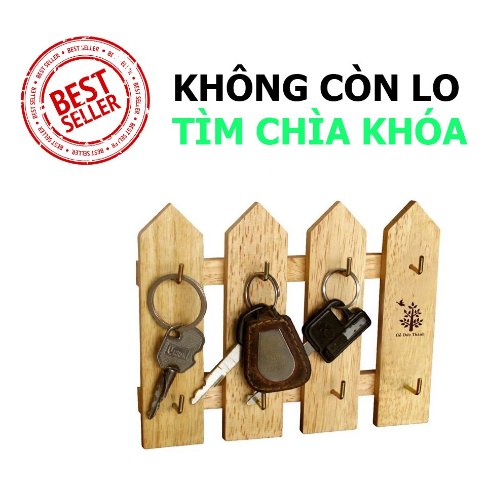 Hàng rào để chìa khóa 4 thanh gỗ- giba