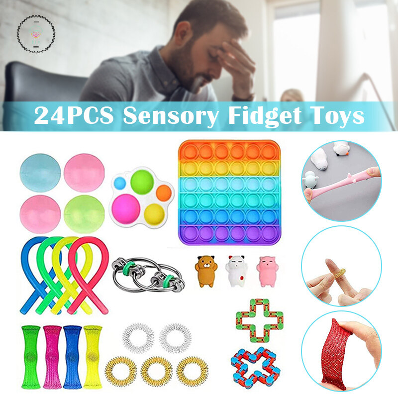 FIR 24 Pcs Fidget Toy Set Sensory Fidget Toys Pack for Kids or Adults ...